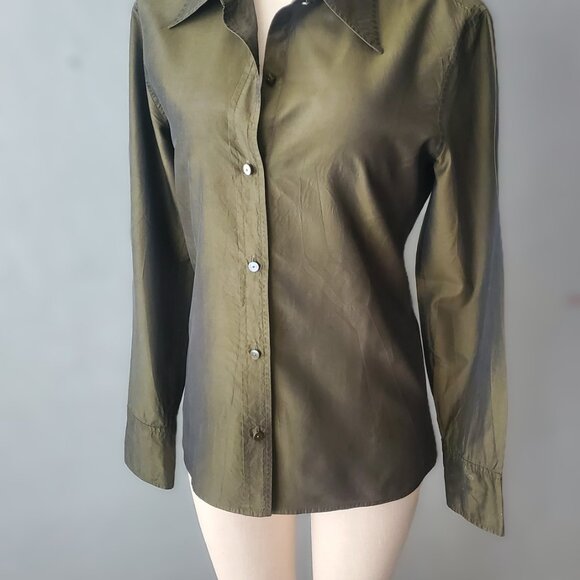 Women's Vintage Isaac Mizrahi Iridescent Silk Blouse/Size 8 - Picture 9 of 10